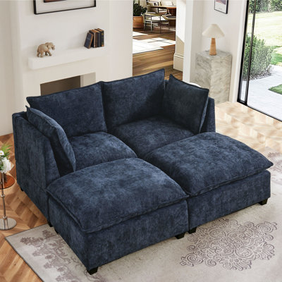 Azzaria 70"W Modular Chenille LAF RAF Sectional, Loveseat, Chaise Lounge