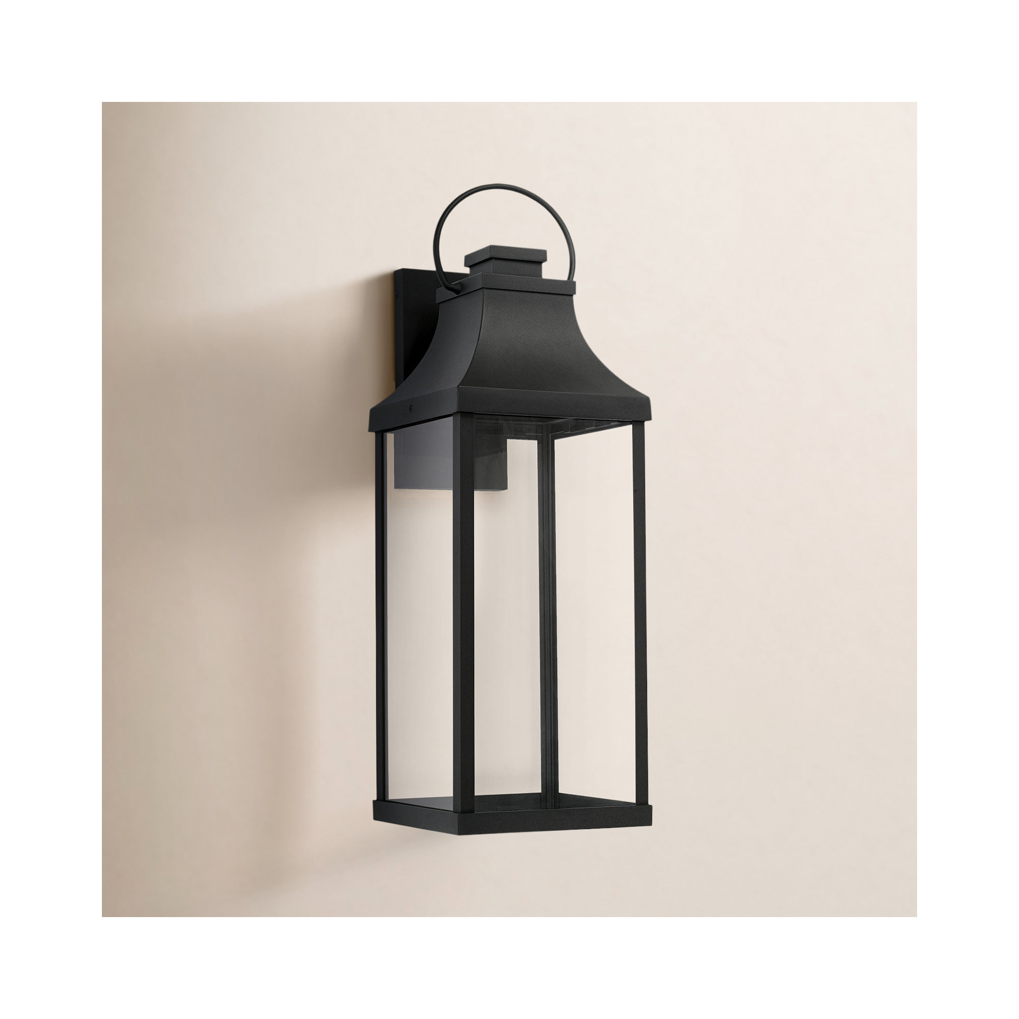 Single Light Outdoor Wall Light, Black