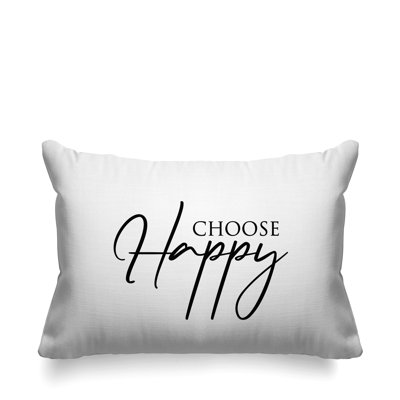 Aspire Choose Happy Outdoor Rectangular Pillow Cover & Insert