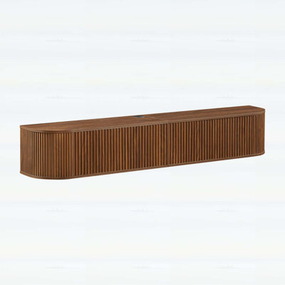 71 Inch Wall Mounted Floating TV Cabinet with Fluted Doors, Large Capacity Media Console for Living Room and Bedroom, Compatible with Various Home Styles