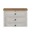 Table de chevet 3 tiroirs avec USB - Ciment et sable
