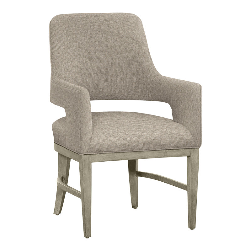 Chaise avec accoudoirs Josie, Amande chamois, Sable 9508