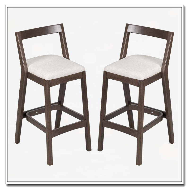 Tabouret en bois d'hévéa, Marron foncé