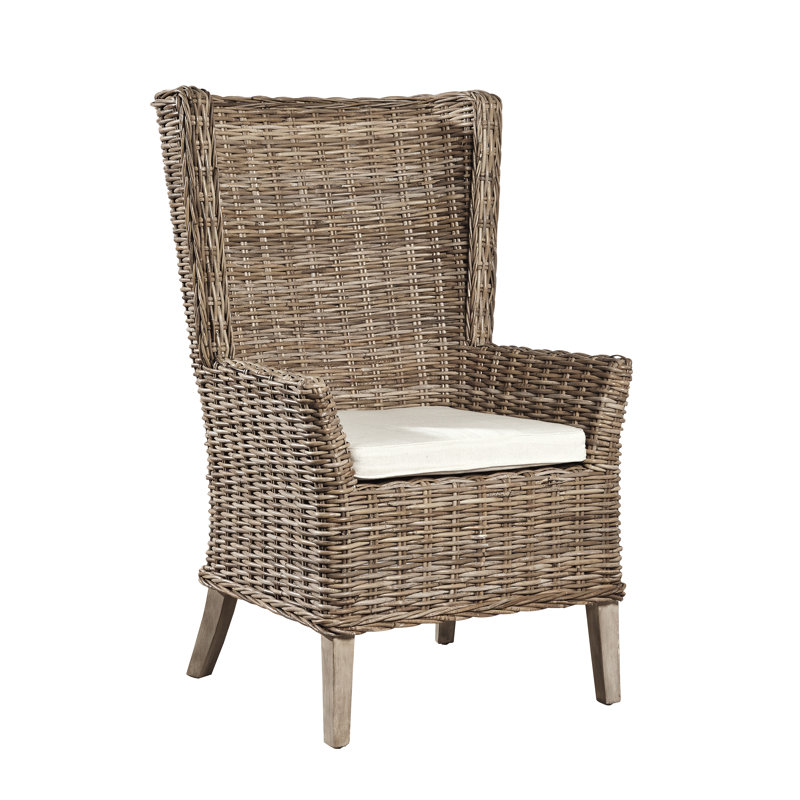 Linen Blend Mahogany Armchair