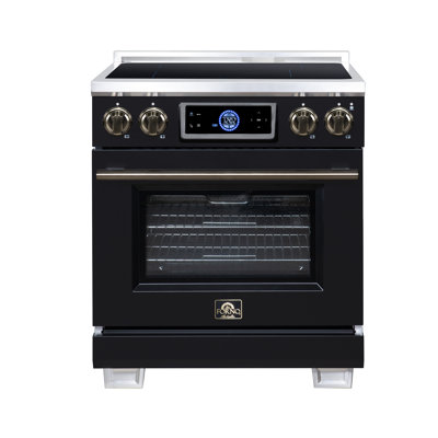 Maximus 30 Inch Induction Range, 4.32 cf. True Convection Oven, Air Fryer, Air Sous Vide, black
