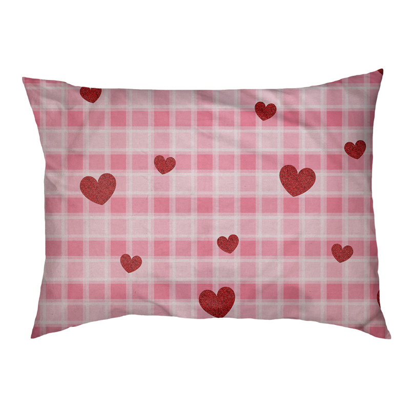 Coussin intérieur à motif écossais st day, l 28 po x P 18 po x H 6 po, Rouge / rose / brun