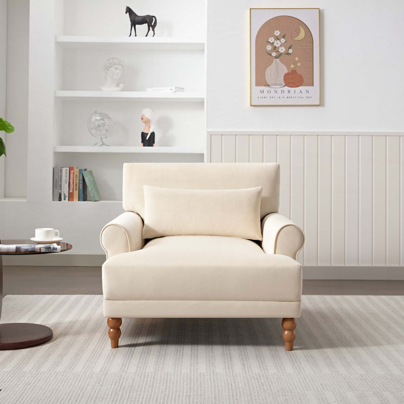 Méridienne Accent, Beige Velvet