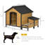 Niche pour chien en bois noir / jaune