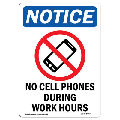 No Cell Phones During Sign with Symbol
