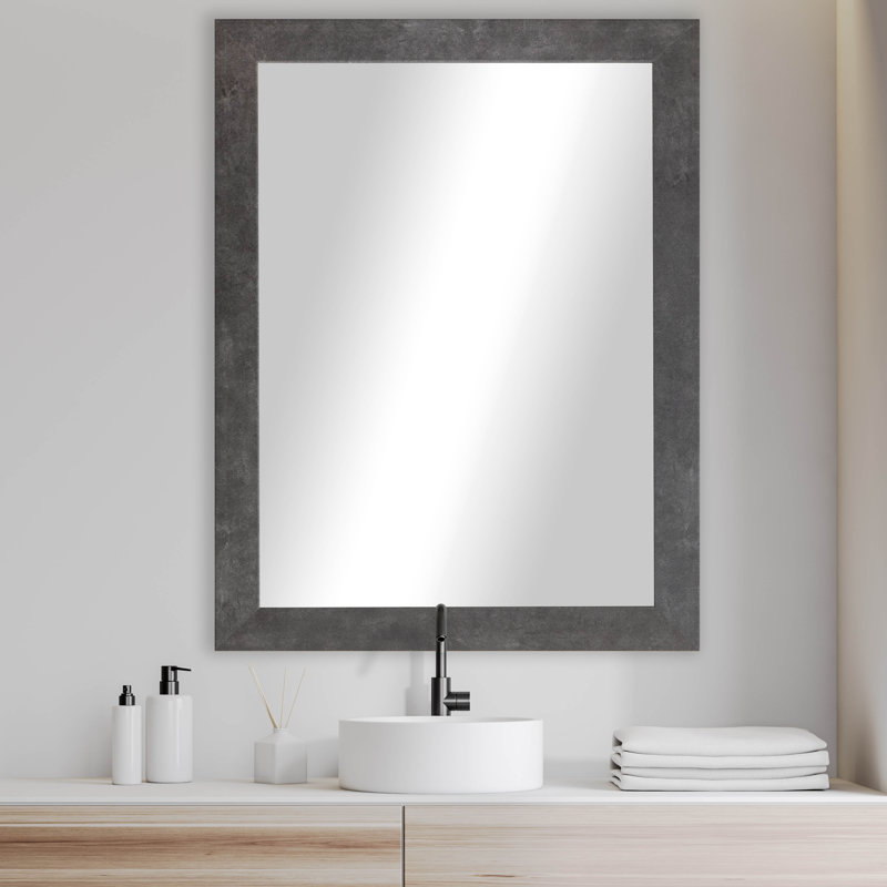 Wauconda Engineered Wood Flat Wall Mirror, 45.5" x 39.5"