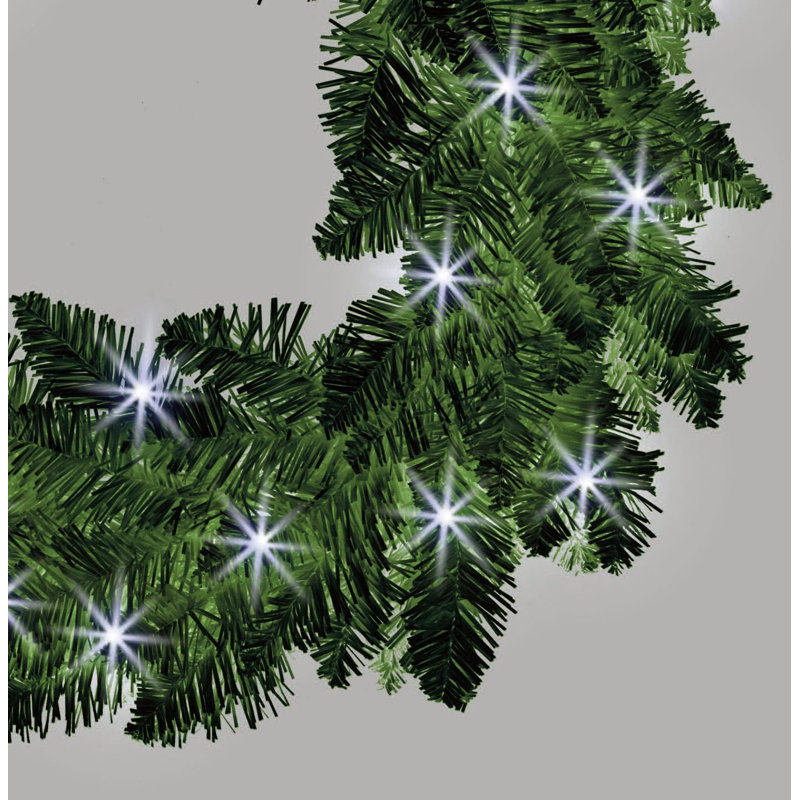 Faux Lighted PVC 21.65cm Christmas Wreath, Warm White