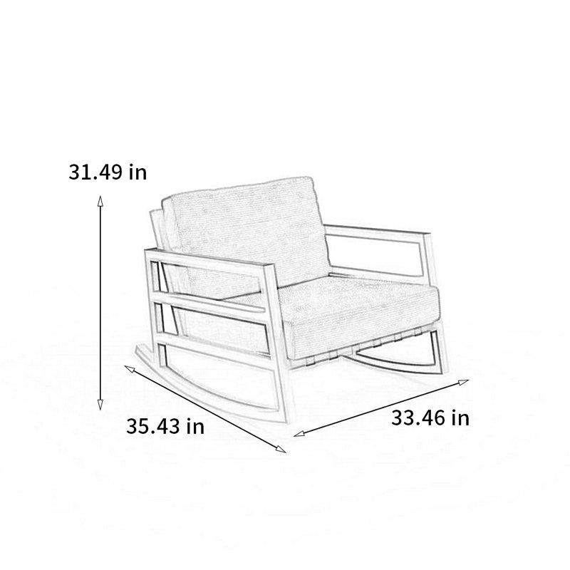Chaise berçante en aluminium de haute qualité, Gris, Blanc