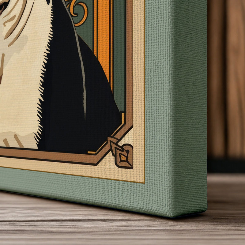 Boston Terrier Art Deco - Wrapped Canvas, 30x20 - 76.2 x 50.8 cm, Sage Border