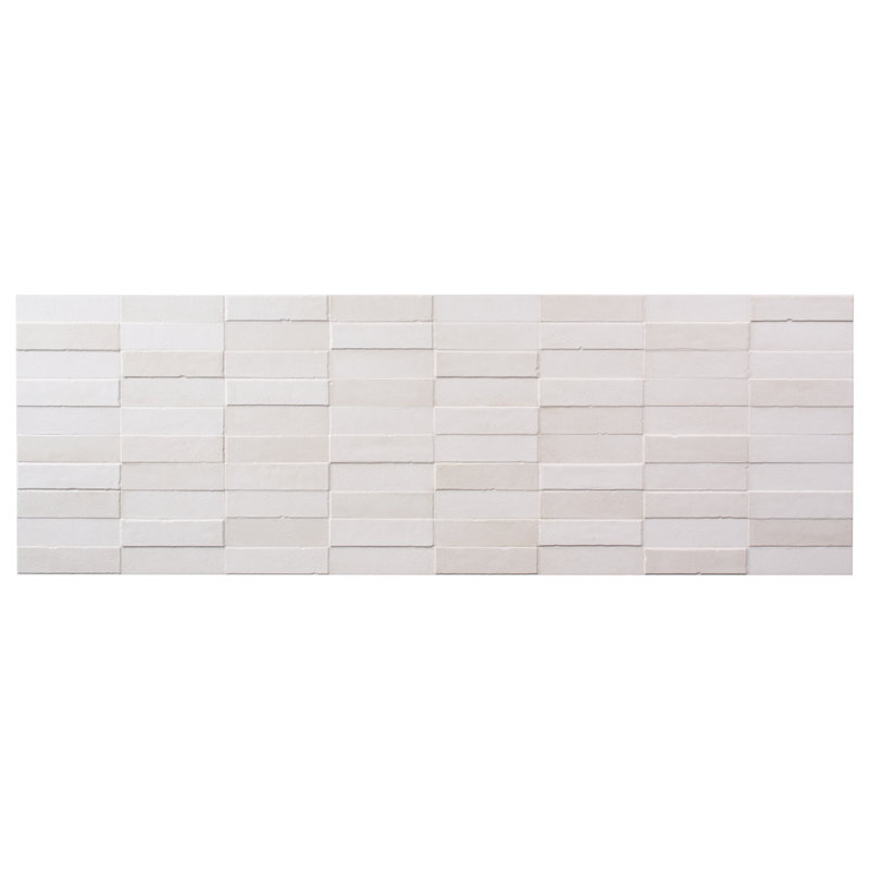 Devi 16x48 Matte Textured Ceramic Tile, Devi Linen White