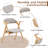Upholstered Padded Stackable Folding Dining Chair with Armrests-1771724574