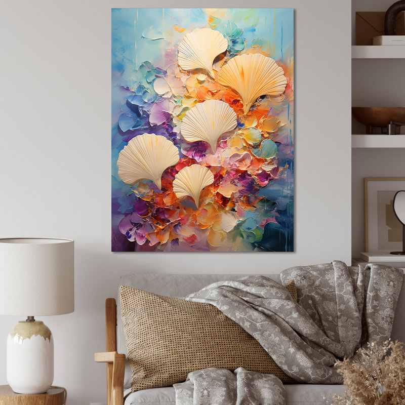 «Dedorah Abstract Ocean Seashell Collage», reproduction, Toile tendue, H 32 po x l 24 po x P 1 po