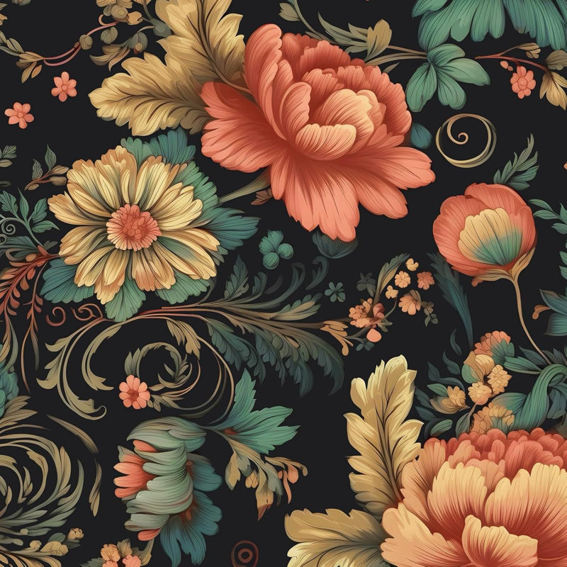 Papier peint floral à peler et coller floral - Papier contact auto-adhésif Boho