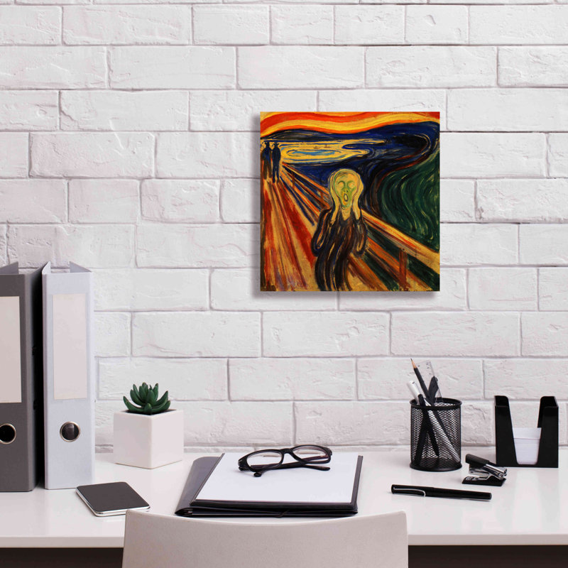 Erblin " The Scream " by Edvard Munch, 12" H x 12" W x 0.75" D