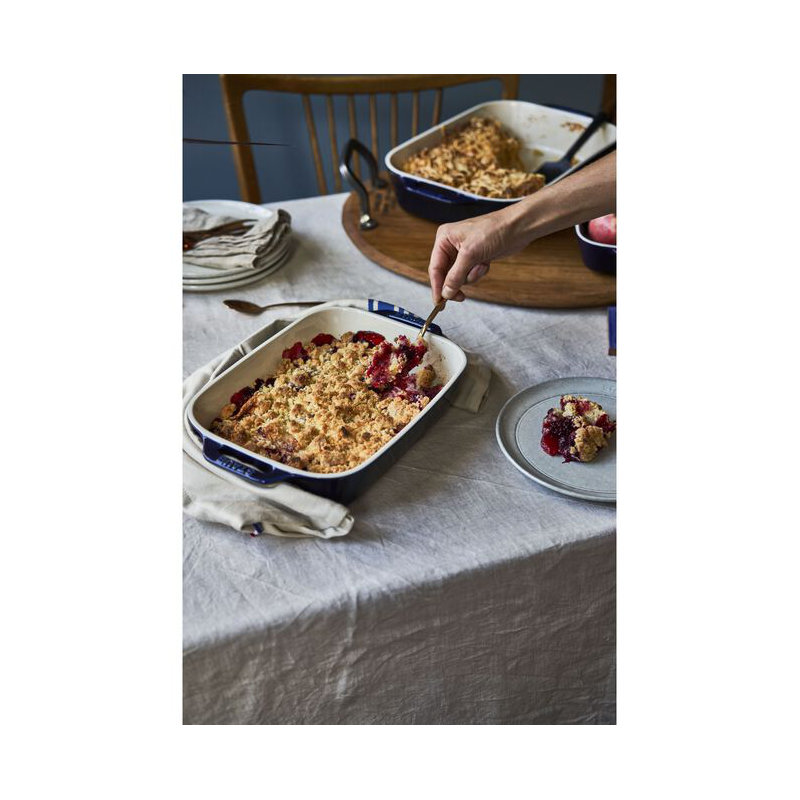 Staub Ceramic 2-piece Rectangular Baking Dish Set, Dark Blue