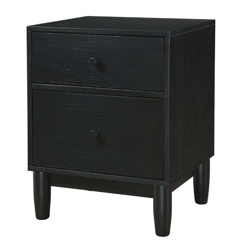 Liubomiras Closed Storage Nightstand, Noir