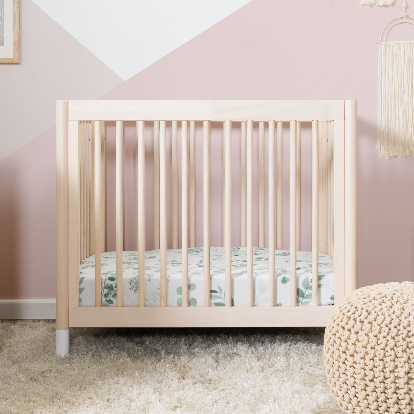 Gelato Pine 4-in-1 Convertible Crib, Washed Natural/White
