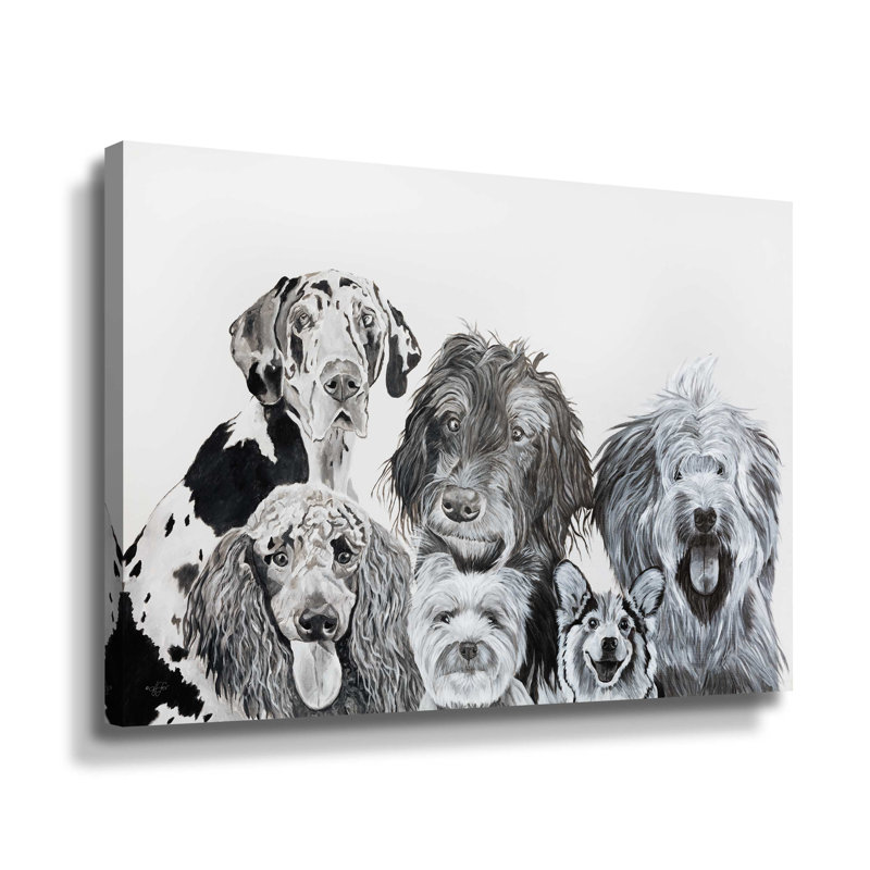 «Lots of Dogs» par Diane Fifer - reproduction d'art sur toile, Toile tendue, H 24 po x l 32 po x P 2 po