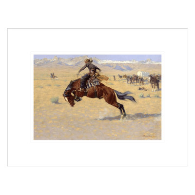 A Cold Morning on The Range by Frederic Remington -Framed Giclee Print