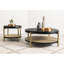 Table basse ronde avec tablette de rangement