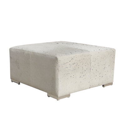 Safari Silver Foil Cowhide Ottoman