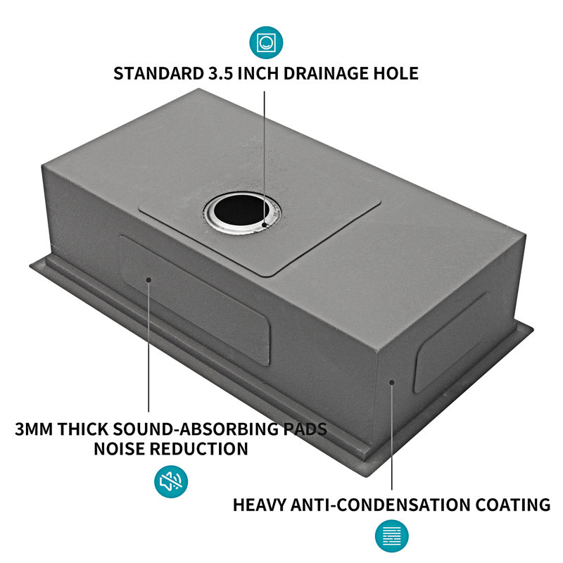 Undermount Workstation Kitchen Sink Single Bowl