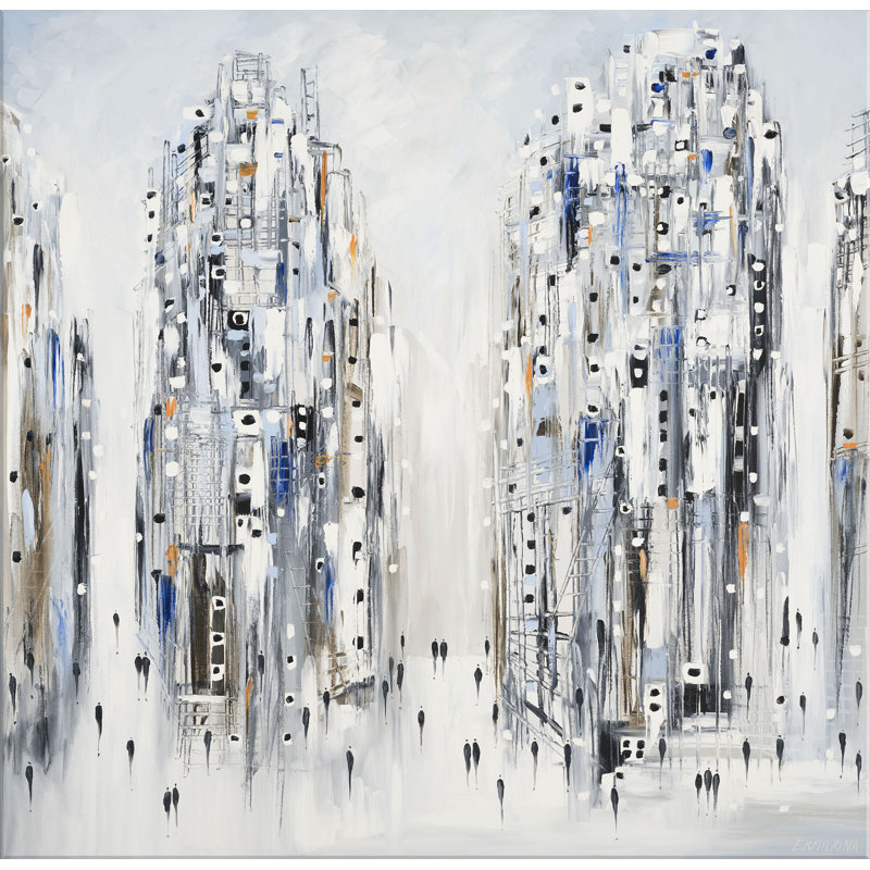 Broadway par Ekaterina Ermilkina - peinture sur toile à cadre flottant, Toile tendue, H 44 po x l 44 po