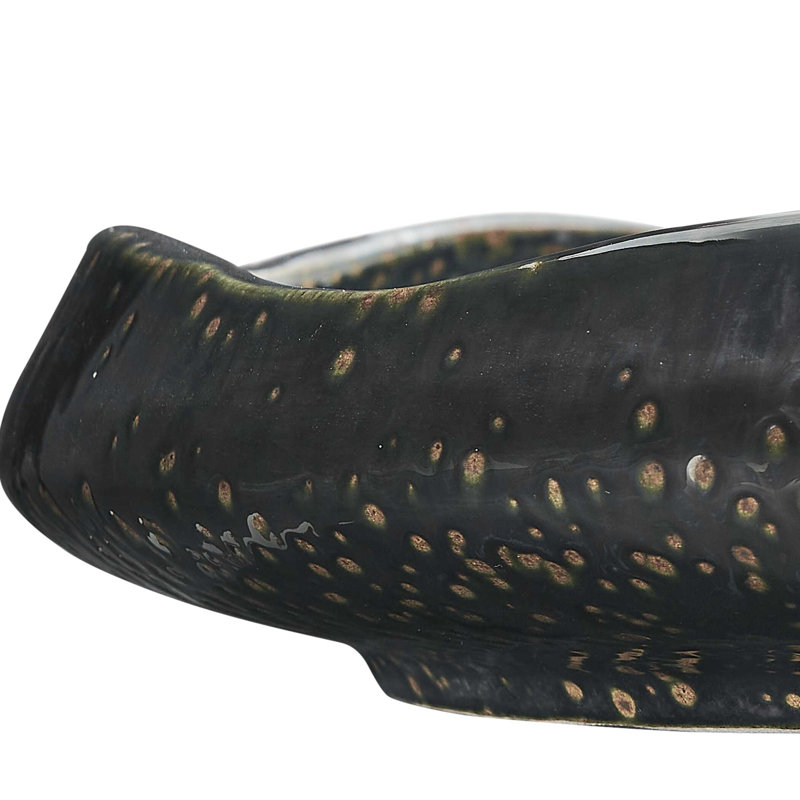 Uttermost Stardust Ripple Indoor-Outdoor Black Bowl