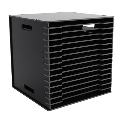 Classeur vertical de documents à 15 emplacements 12x12 po, porte-revues en PVC robuste pour bureau personnel, bibliothèque et salle de bricolage, capacité de 33 lb, blanc