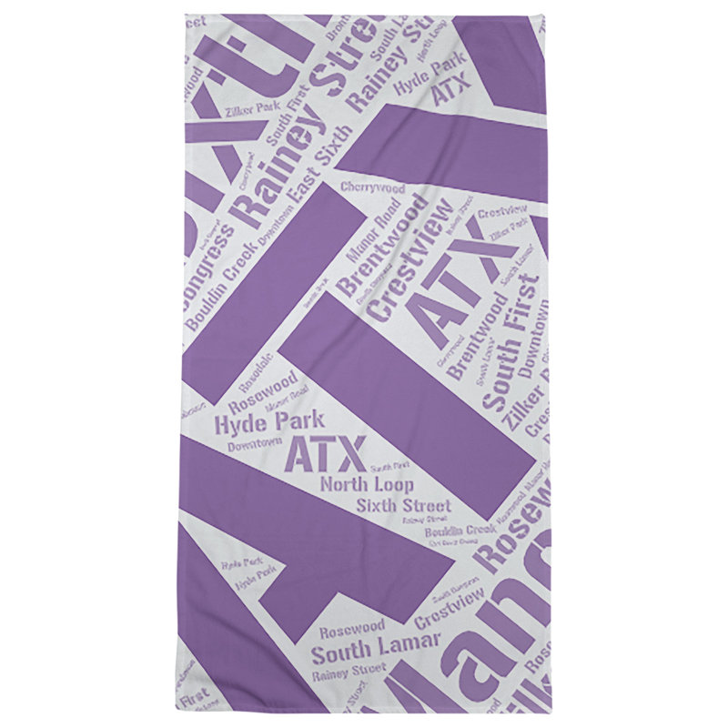 Bath Towel, Purple, Microfiber, Austin