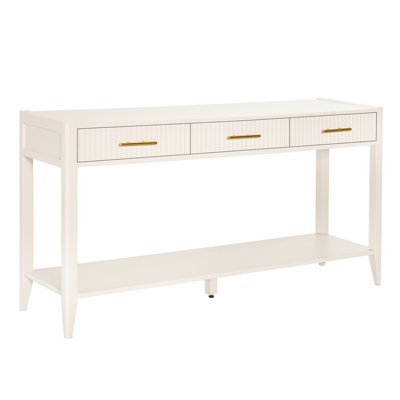 Corridor Console Table With Long Legs And Elegant Design Vertical Stripe Drawers For Living Room Hallway