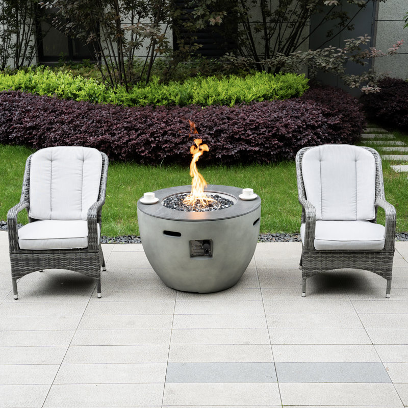 Wicker 2 - Person Patio Conversation Sets With Fire Pit Table