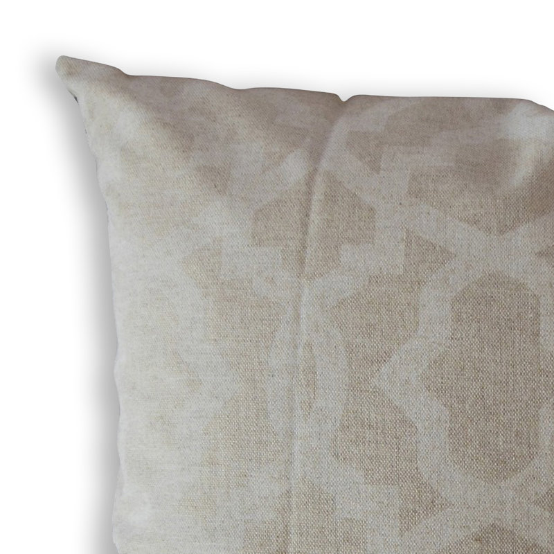 Coussin en coton Callahan, 26 po x 26 po, Beige, Coussin décoratif