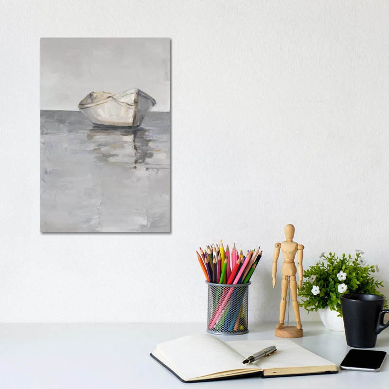 "Boat on the horizon I" par Ethan Harper, reproduction d’art, H 12 po x l 8 po x P 0,75 po, Toile tendue, Pas de tapis