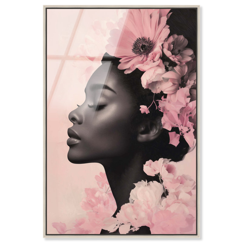 «Flourish in Pink Bloom», reproduction murale encadrée en acrylique par Art Remedy, cadre argenté, 30 x 45, H 46 po x l 31 po