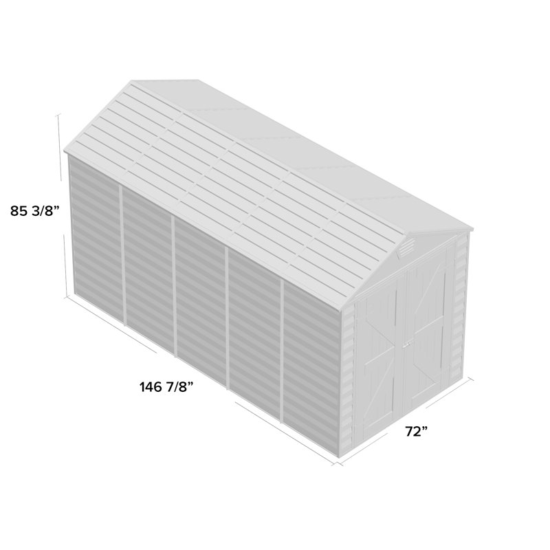 Palram - Canopia Skylight Polycarbonate Storage Shed, Tan