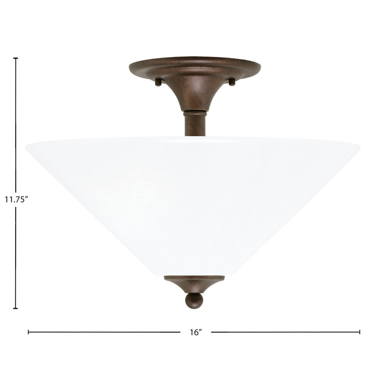 Mannheim Semi-Flush 2 Bulbs With Glass, Bronze , White Marble