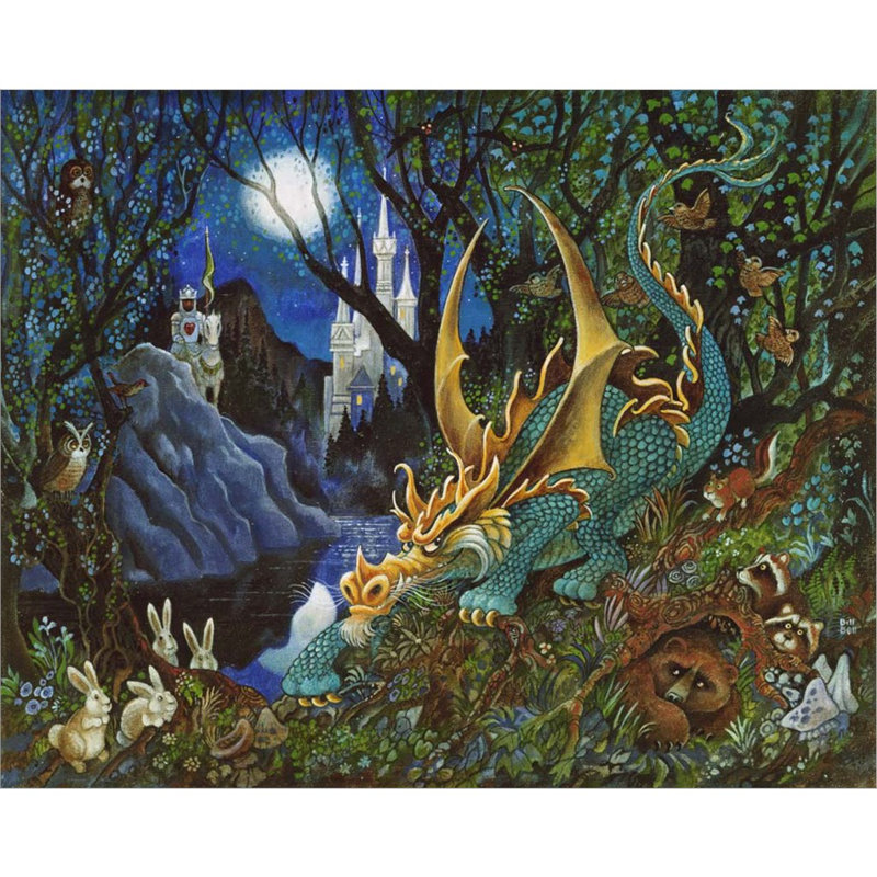 «Moon Dragon» par Bill Bell, art mural sur toile