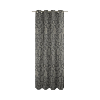 Loman Synthetic Eyelet Single Curtain Panel, opaque