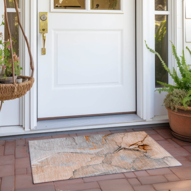Tapis intérieur / extérieur Alfonzo avec envers antidérapant, Rectangle 1 pi 8 po x 2 pi 6 po