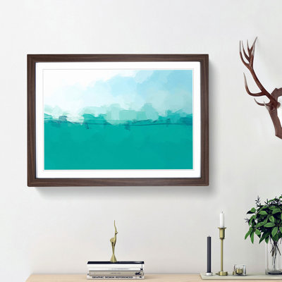 Aqua Green Water Level in Abstract - Picture Frame Graphic Art Print