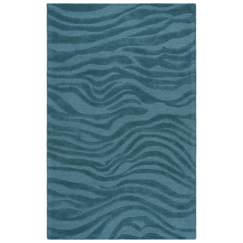 Ebony Hand Tufted Wool,Viscose Abstract Indoor Rug, Rectangle 4' x 6'