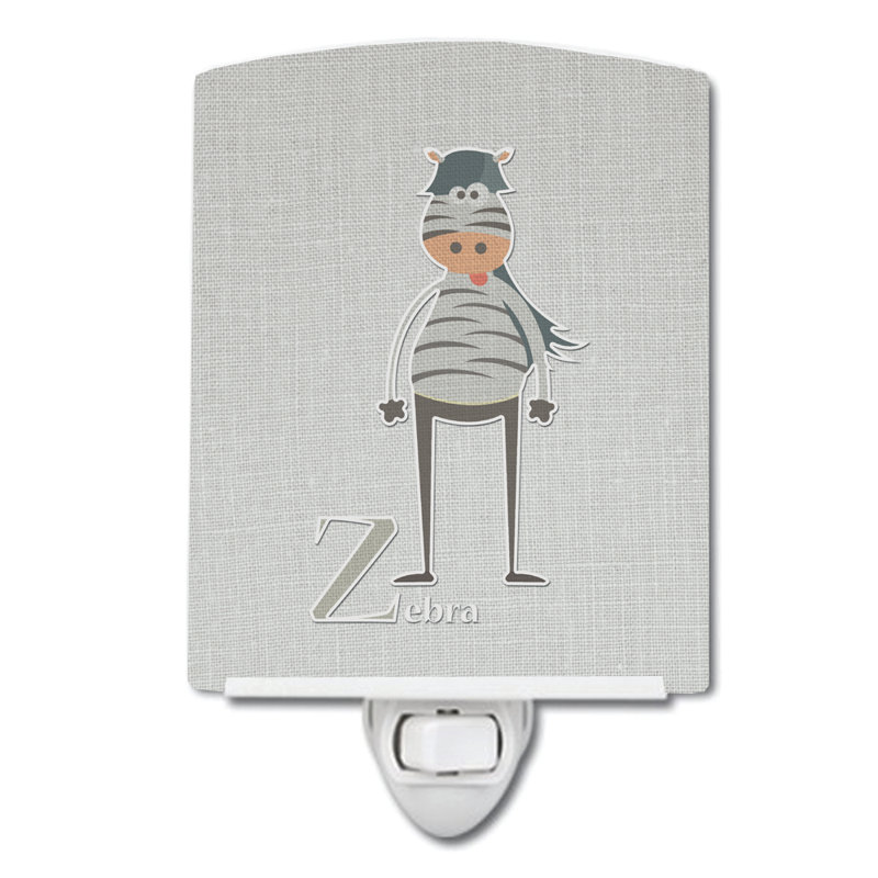 Alphabet Z for Zebra Ceramic Night Light