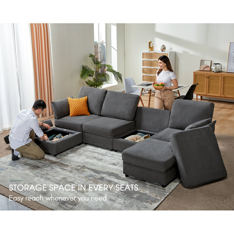 Wade Logan® Blaykelee Upholstered Sectional & Reviews