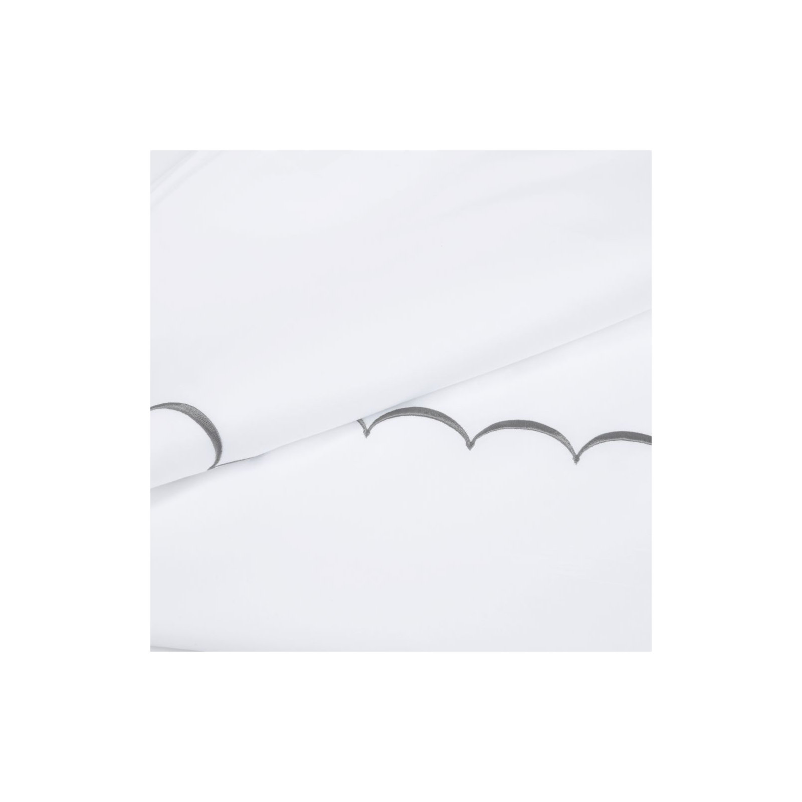 Brazier Sateen Duvet Cover Set, Twin Duvet Cover + 1 Standard Sham, Gray/White