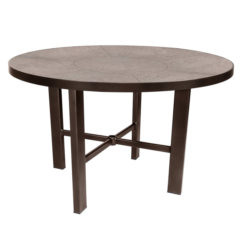 Tables Outdoor Round Bar Table, Pallazo White, Copper Creek, 29.5" H x 54" W x 54" D